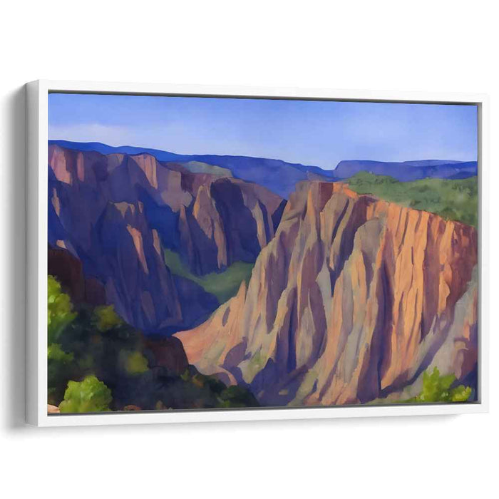 Majestic Canyon Splendor: Sunlit Landscape Canvas Art Print