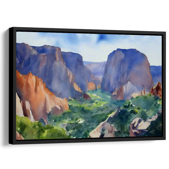 Tranquil Serenade of Earth's Majesty: Serene Watercolor Landscape of Nature's Grandeur