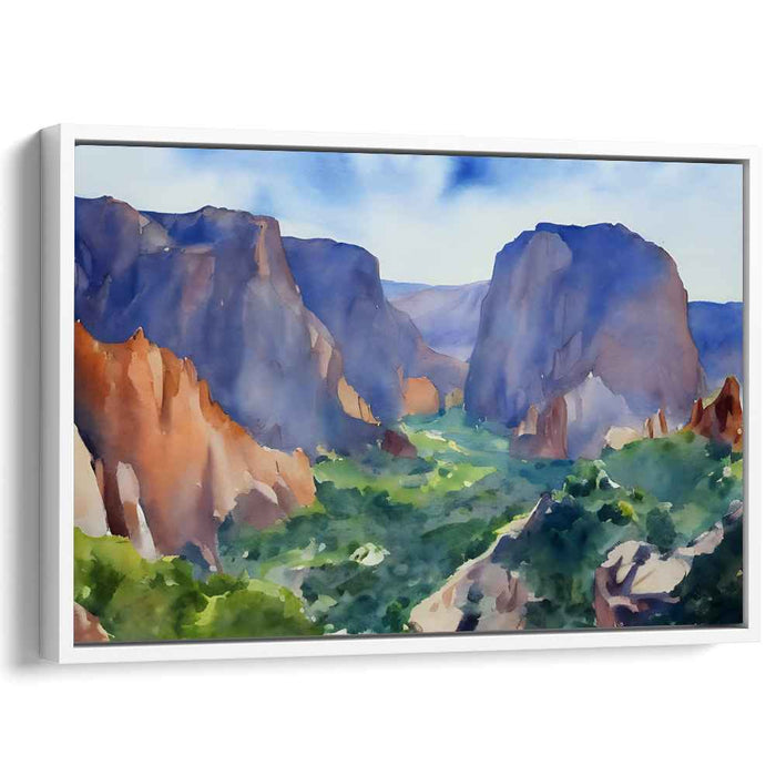 Tranquil Serenade of Earth's Majesty: Serene Watercolor Landscape of Nature's Grandeur