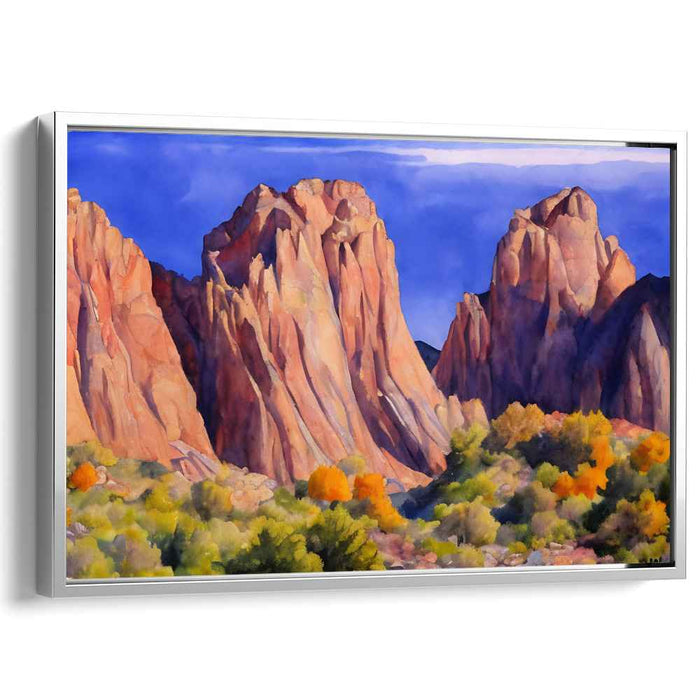 Jagged Serenity: Watercolor Landscape of Rugged Beauty