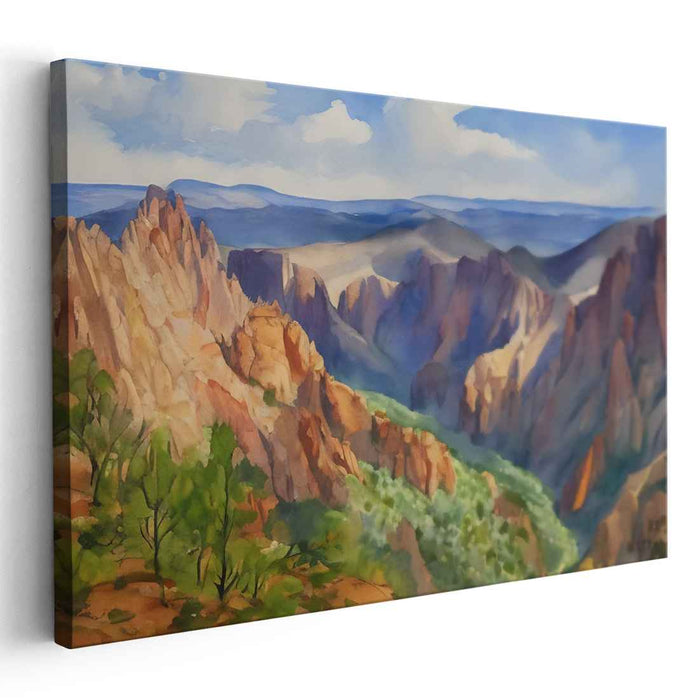 Luminous Dusk Mirage: Sunset Splendor in Watercolor Landscape