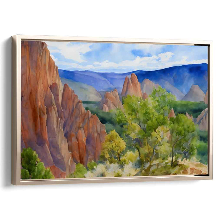 Misty Mountain Mirage: Watercolor Landscape of Natureâ€™s Splendor