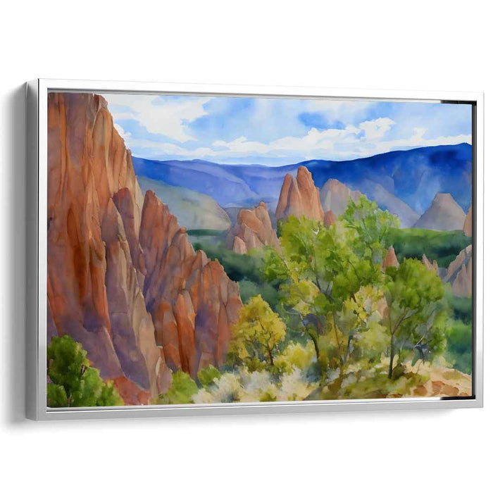 Misty Mountain Mirage: Watercolor Landscape of Natureâ€™s Splendor