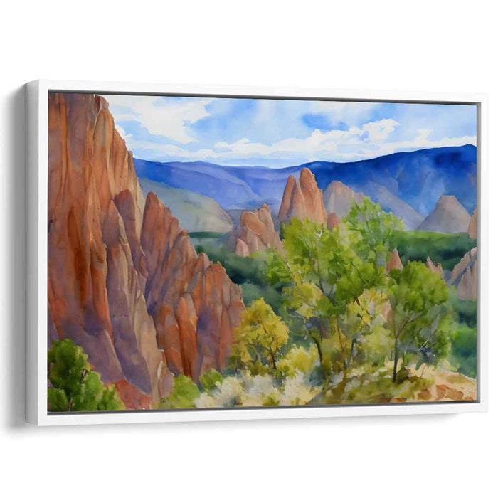 Misty Mountain Mirage: Watercolor Landscape of Natureâ€™s Splendor