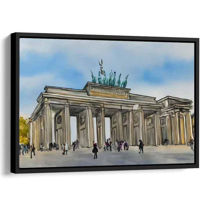 Pastel Portal Reverie: Watercolor Depiction of the Brandenburg Gate