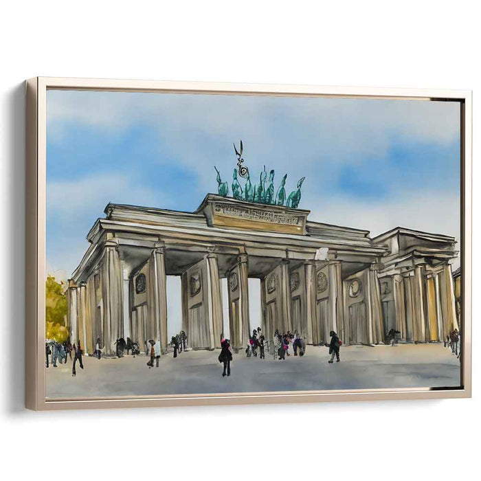 Pastel Portal Reverie: Watercolor Depiction of the Brandenburg Gate