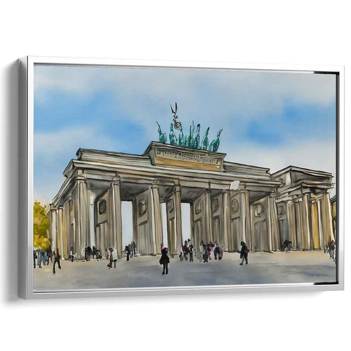 Pastel Portal Reverie: Watercolor Depiction of the Brandenburg Gate