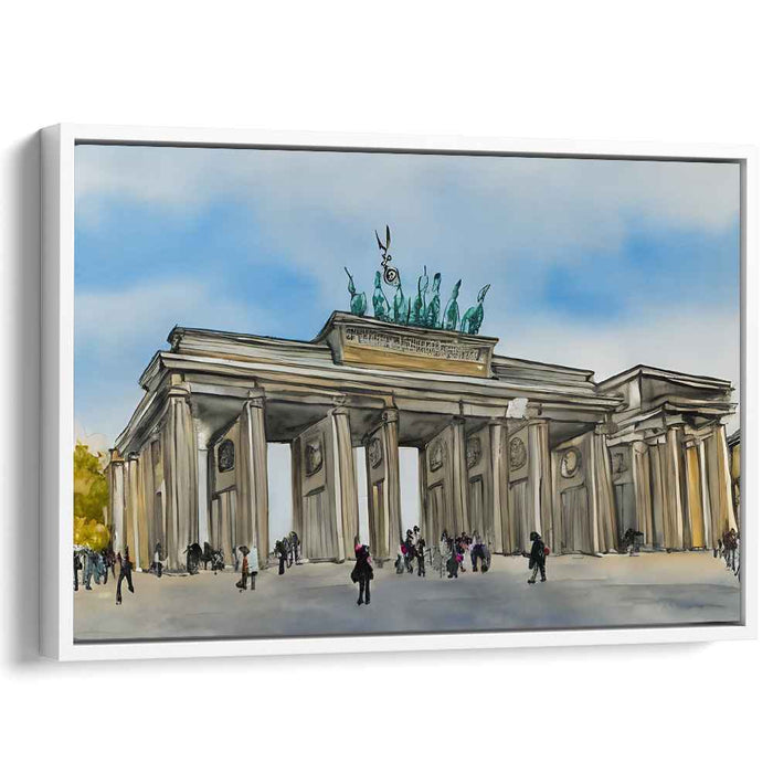 Pastel Portal Reverie: Watercolor Depiction of the Brandenburg Gate