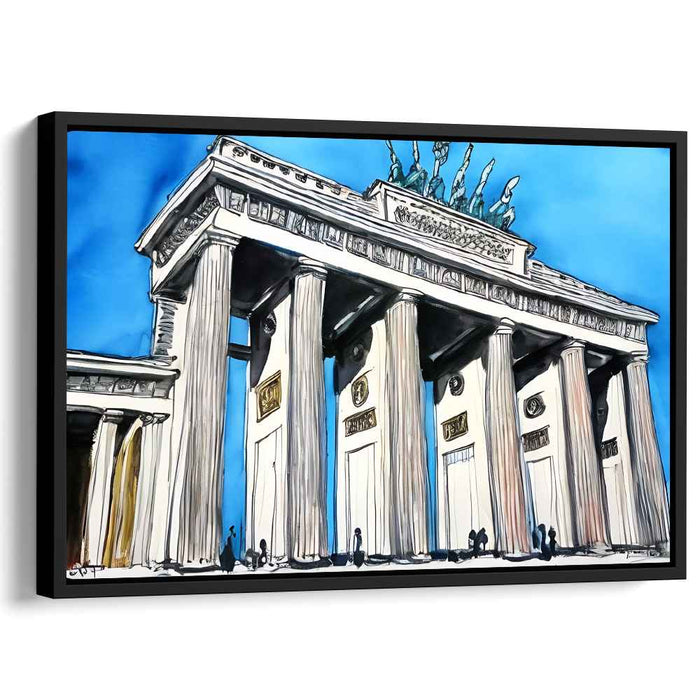 Modern Echoes: Stylized Brandenburg Gate in Vivid Colors Canvas Art