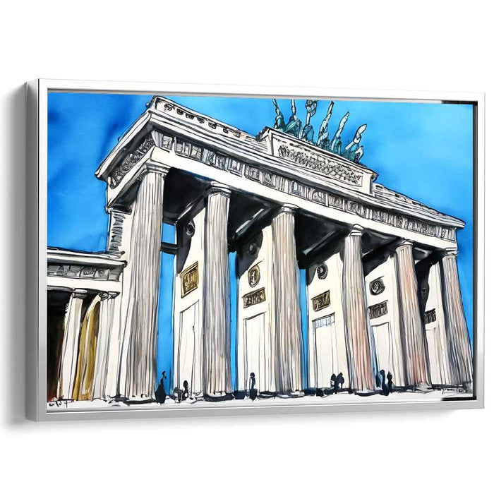 Modern Echoes: Stylized Brandenburg Gate in Vivid Colors Canvas Art