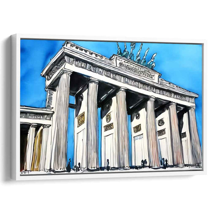 Modern Echoes: Stylized Brandenburg Gate in Vivid Colors Canvas Art