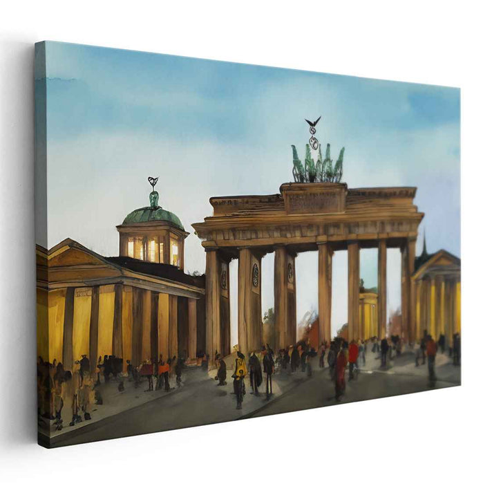 Streets of Liquid Dreams: Realistic Watercolor Cityscape