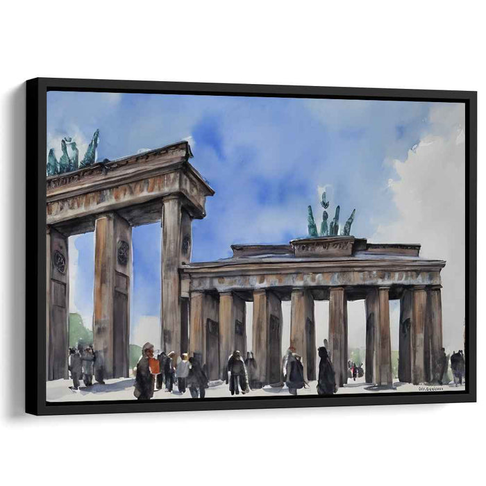 Fleeting Berlin Reflections: Watercolor Rendering of the Brandenburg Gate