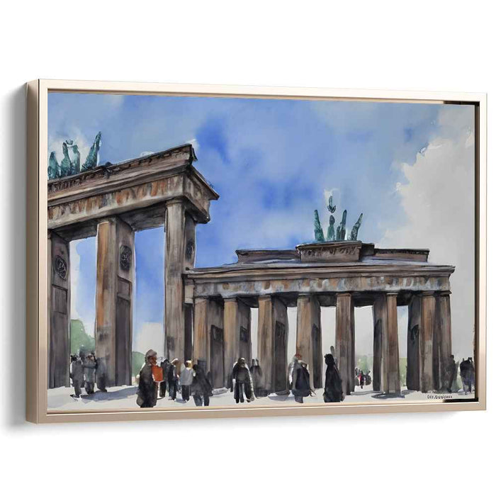 Fleeting Berlin Reflections: Watercolor Rendering of the Brandenburg Gate