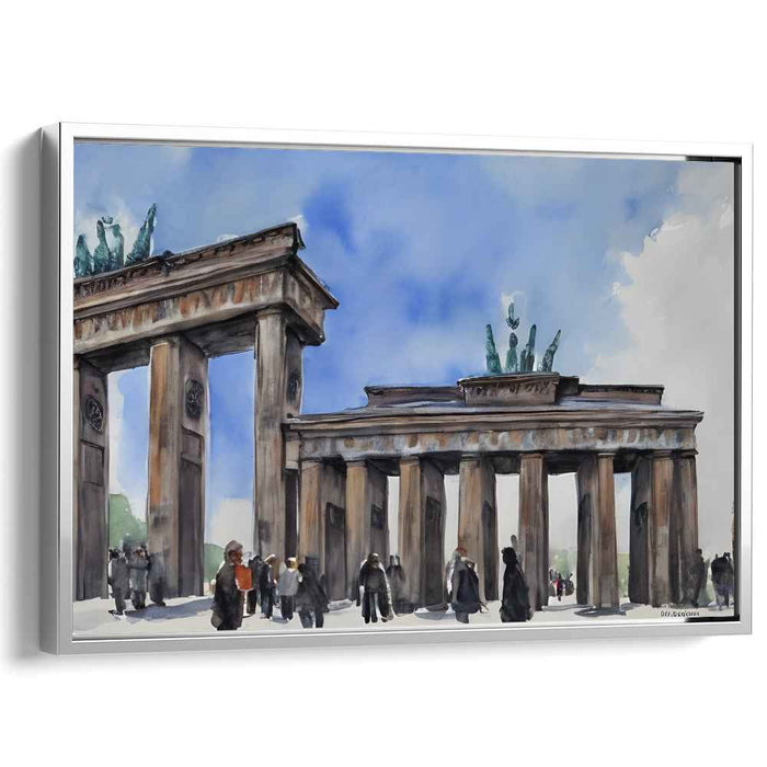 Fleeting Berlin Reflections: Watercolor Rendering of the Brandenburg Gate