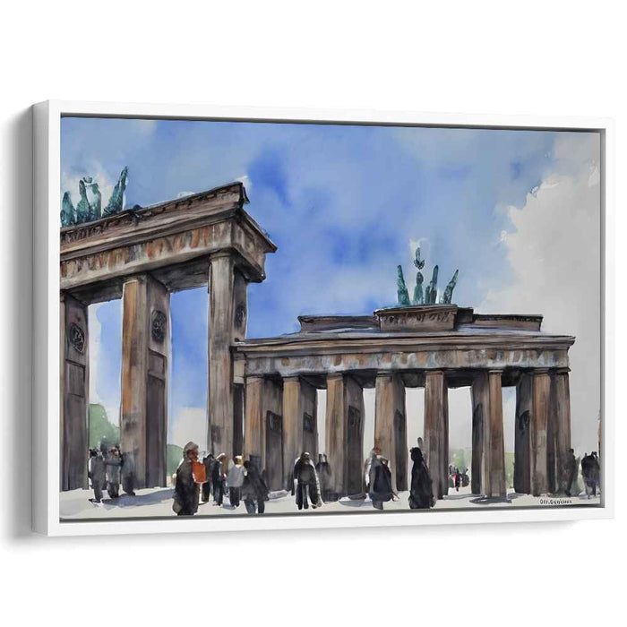 Fleeting Berlin Reflections: Watercolor Rendering of the Brandenburg Gate
