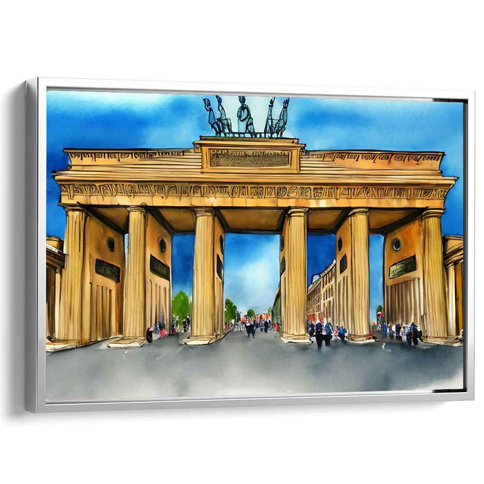 Aqua Melody Symphony: Brandenburg Gate in Lively Watercolors