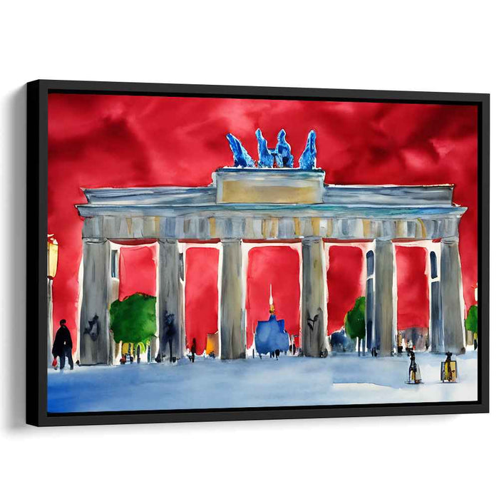 Brandenburg Majesty: Expressionist Crimson Sky Canvas Art Print