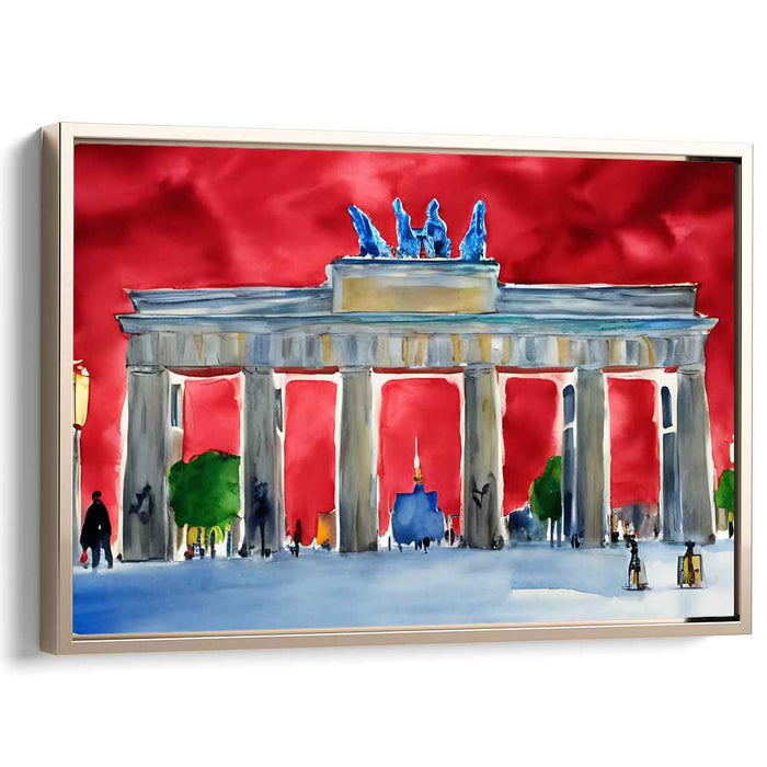 Brandenburg Majesty: Expressionist Crimson Sky Canvas Art Print