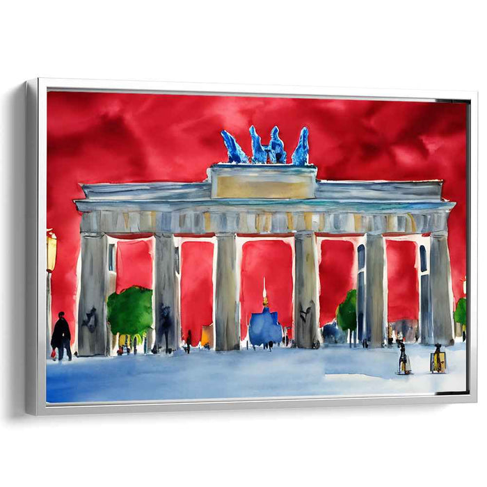 Brandenburg Majesty: Expressionist Crimson Sky Canvas Art Print