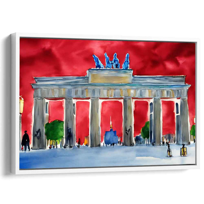 Brandenburg Majesty: Expressionist Crimson Sky Canvas Art Print