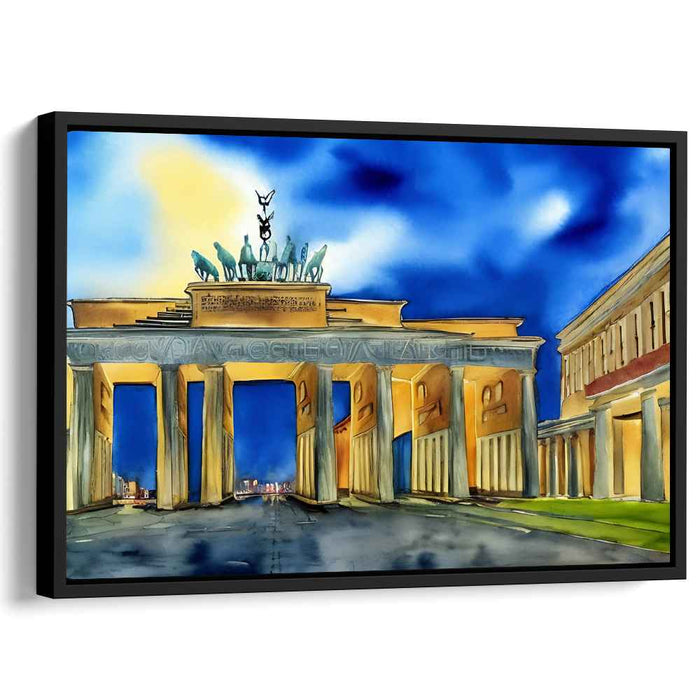 Twilight Serenade of Architecture: The Brandenburg Gate at Dusk Canvas Art Print