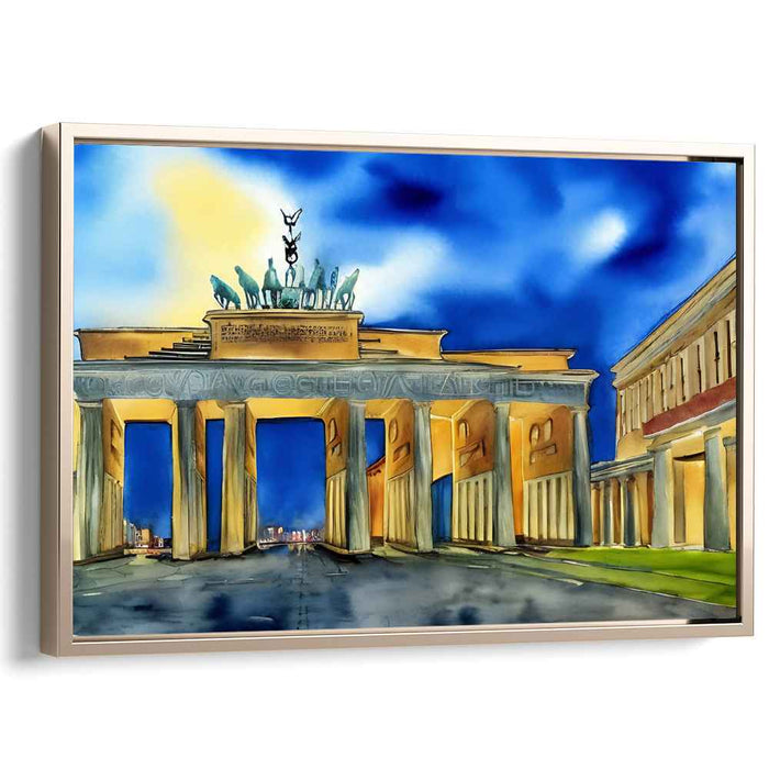 Twilight Serenade of Architecture: The Brandenburg Gate at Dusk Canvas Art Print