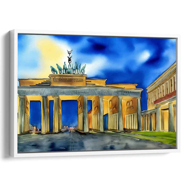 Twilight Serenade of Architecture: The Brandenburg Gate at Dusk Canvas Art Print