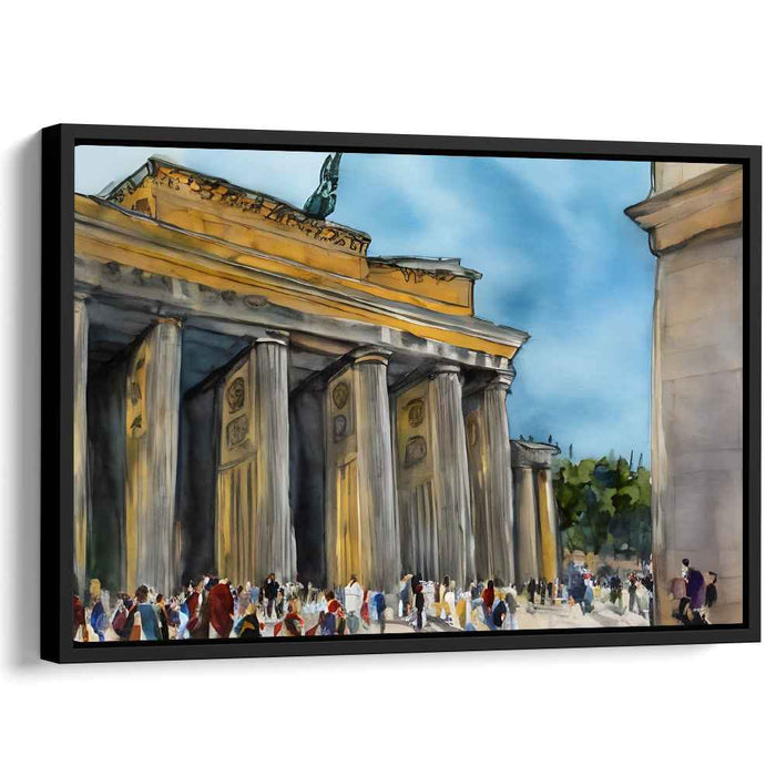 Aqua Mirage City Escape: Watercolor Depiction of the Brandenburg Gate