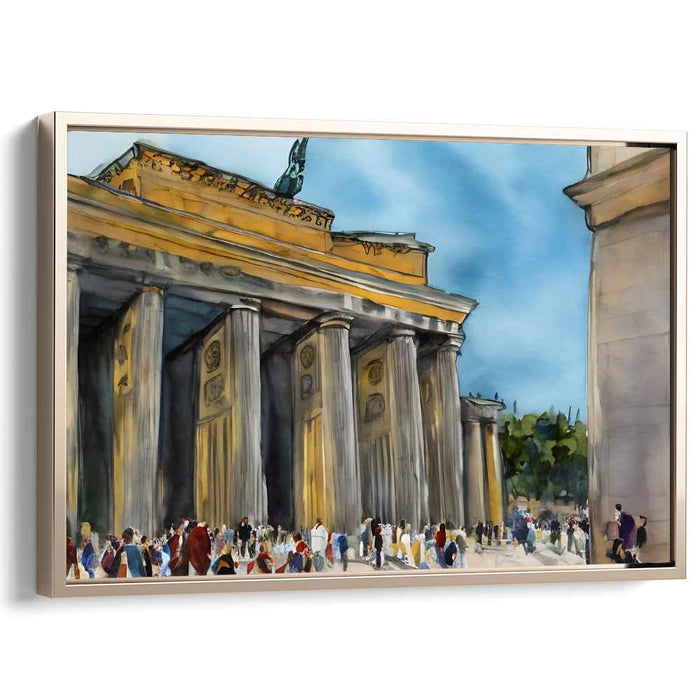 Aqua Mirage City Escape: Watercolor Depiction of the Brandenburg Gate