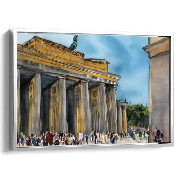 Aqua Mirage City Escape: Watercolor Depiction of the Brandenburg Gate