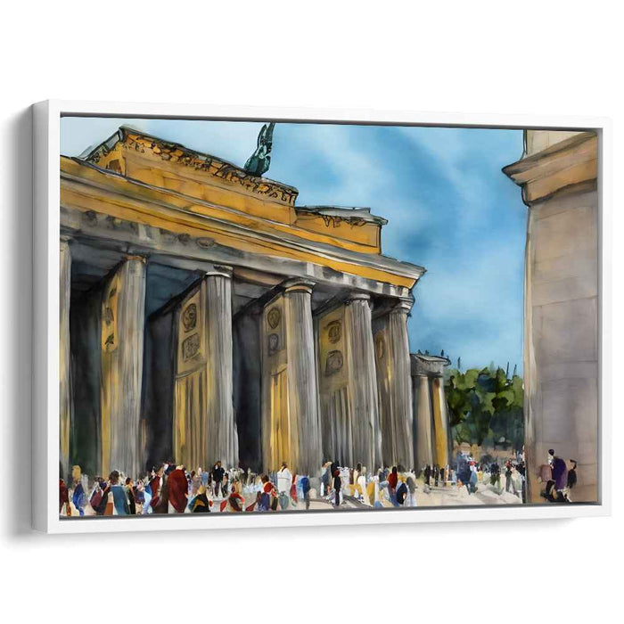 Aqua Mirage City Escape: Watercolor Depiction of the Brandenburg Gate