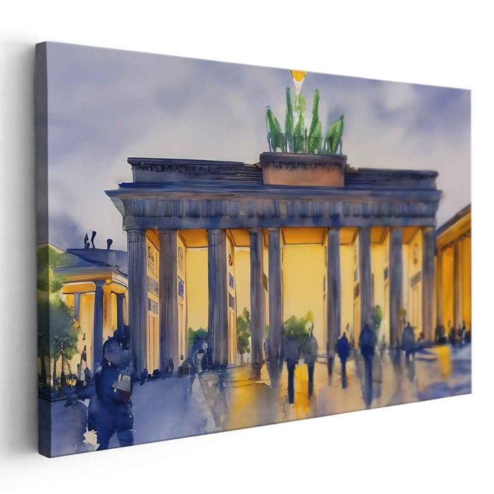 Luminous Landmark: Watercolor Depiction of the Brandenburg Gate