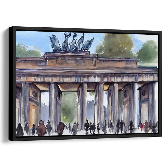 Chromatic Gateway Whispers: Watercolor Painting of the Brandenburg Gate