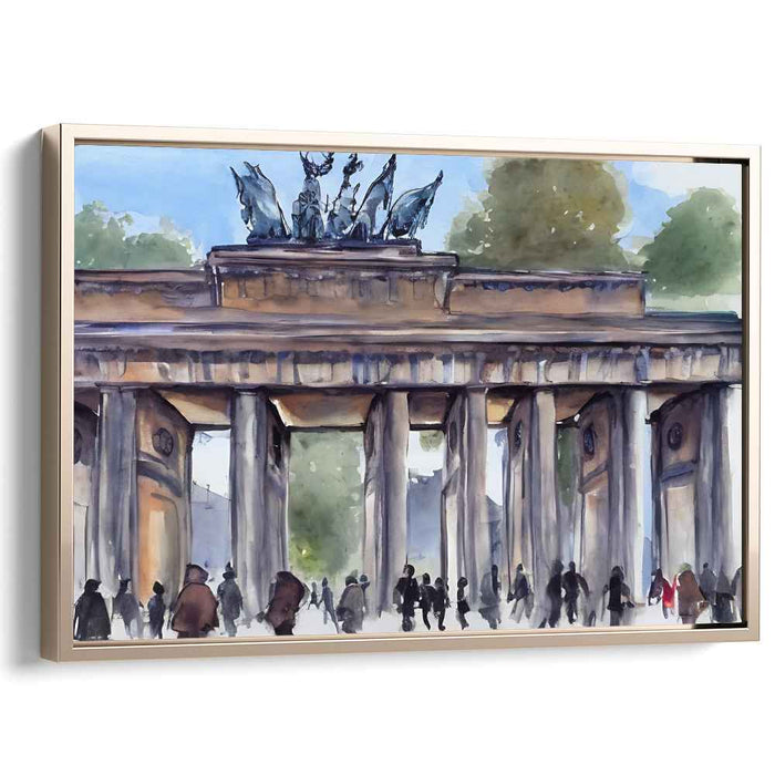 Chromatic Gateway Whispers: Watercolor Painting of the Brandenburg Gate