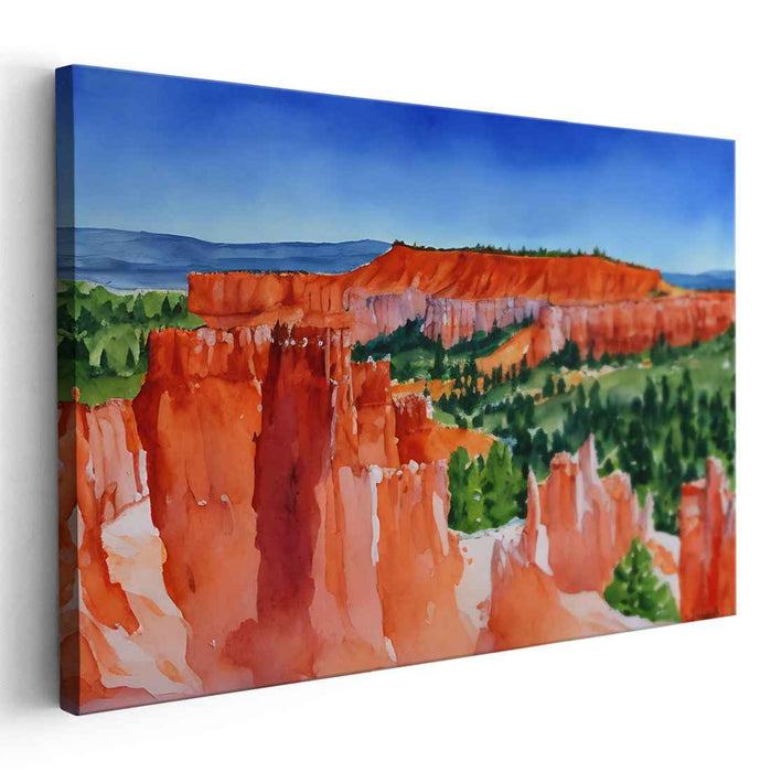 Chromatic Wonderland: Vibrant Watercolor Landscape Art