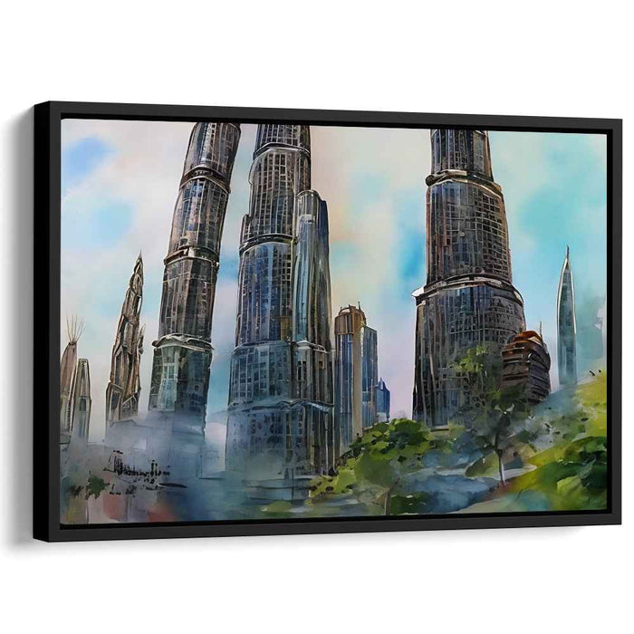 Urban Serenade in Watercolors: Watercolor Visions of Urban Splendor