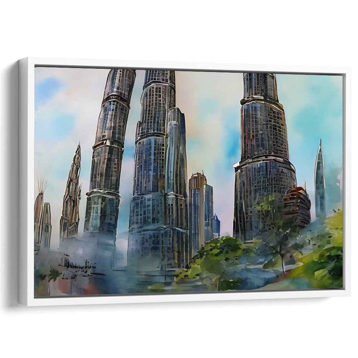 Urban Serenade in Watercolors: Watercolor Visions of Urban Splendor