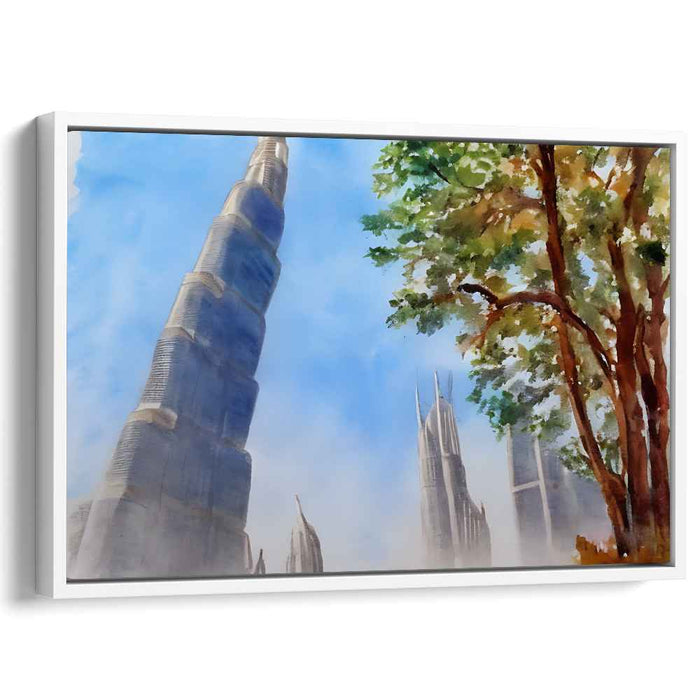 Foliage Urban Symphony: Impressionistic Cityscape with Lush Greenery