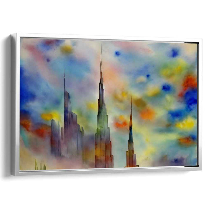 Watercolor Dreamscape: Dreamy Skyline in Watercolor Hues