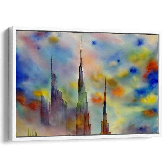 Watercolor Dreamscape: Dreamy Skyline in Watercolor Hues