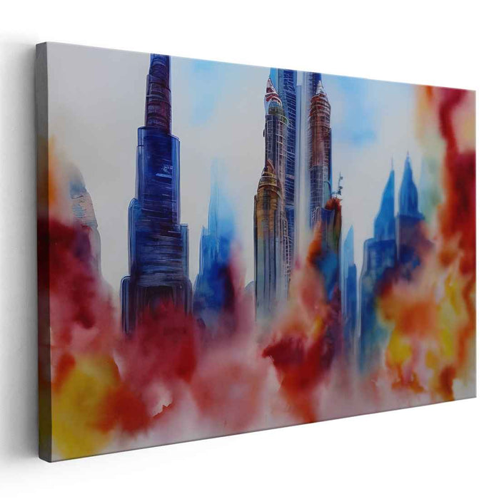 City Dreams Burn Bright: Urban Aspirations Amidst Fiery Haze