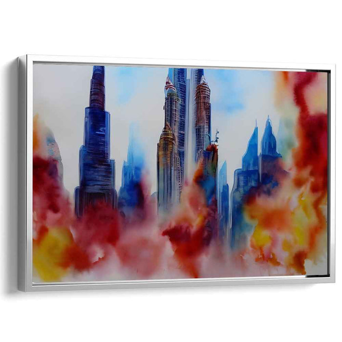 City Dreams Burn Bright: Urban Aspirations Amidst Fiery Haze