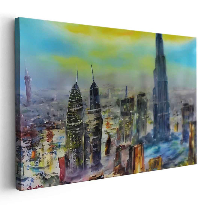 Dreamlike Urban Symphony Canvas Art: Dreamlike Urban Symphony Canvas Art