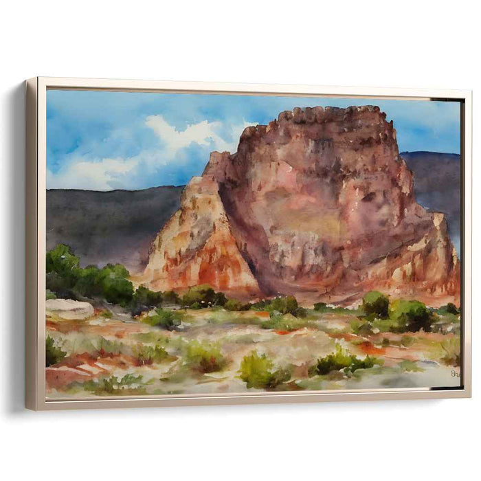 Majestic Desert Rock Formation: Realistic Southwestern Landscape Canvas Art Print