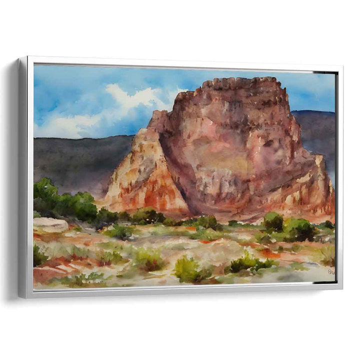 Majestic Desert Rock Formation: Realistic Southwestern Landscape Canvas Art Print
