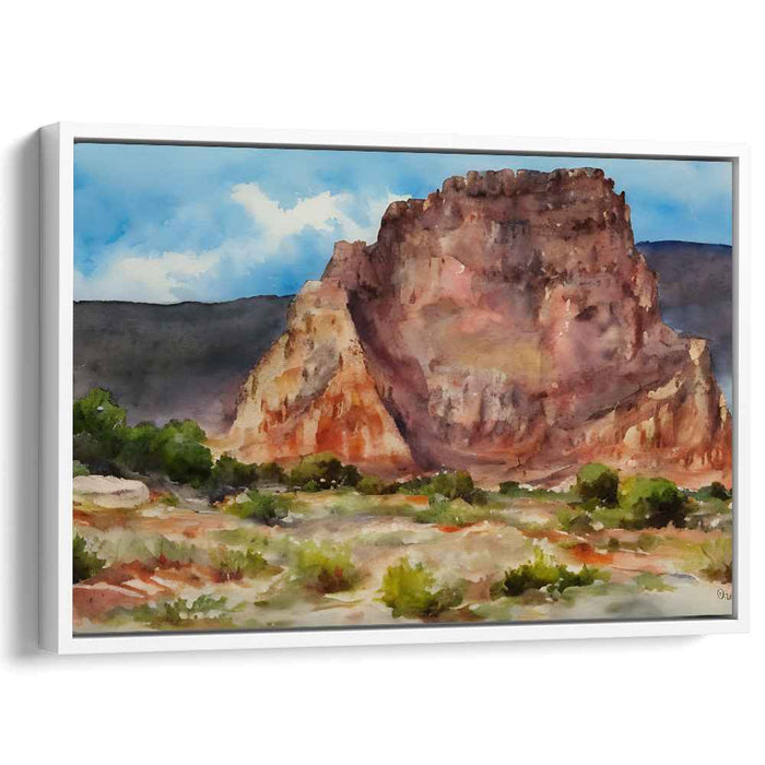 Majestic Desert Rock Formation: Realistic Southwestern Landscape Canvas Art Print