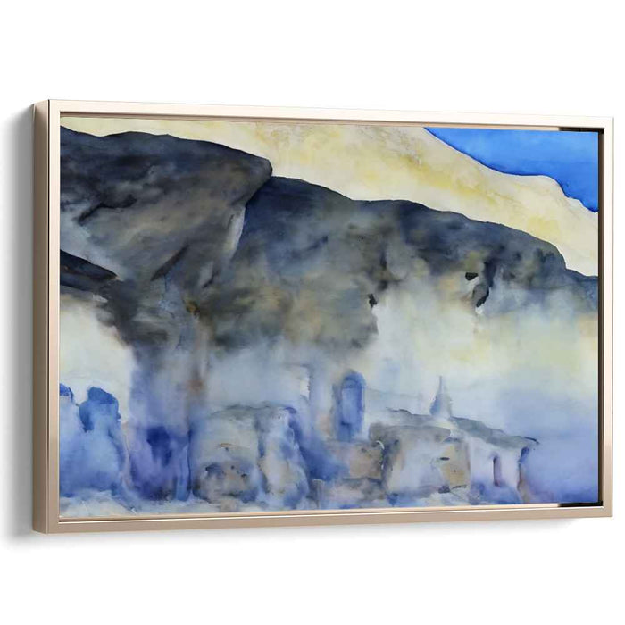 Mystical Mist: Abstract Mountain Landscape Watercolor Canvas Art Print