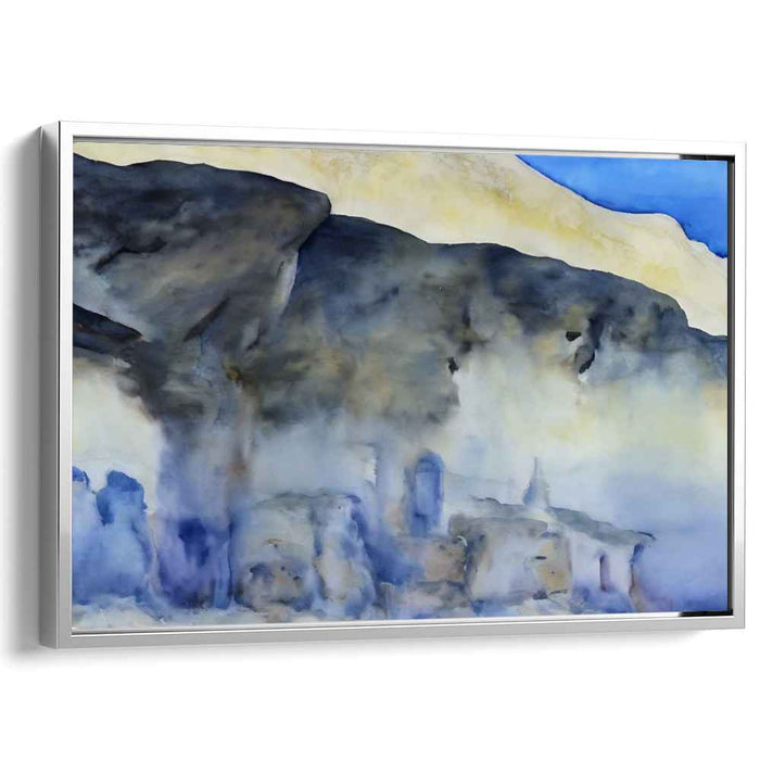 Mystical Mist: Abstract Mountain Landscape Watercolor Canvas Art Print