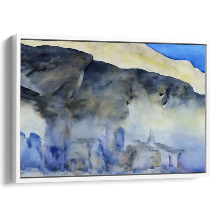 Mystical Mist: Abstract Mountain Landscape Watercolor Canvas Art Print